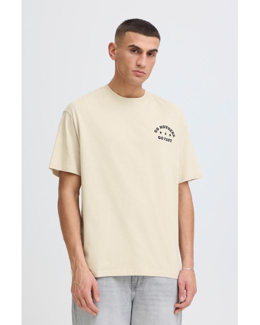 Solid Rundhalsshirt Sdustance in Natural für Herren