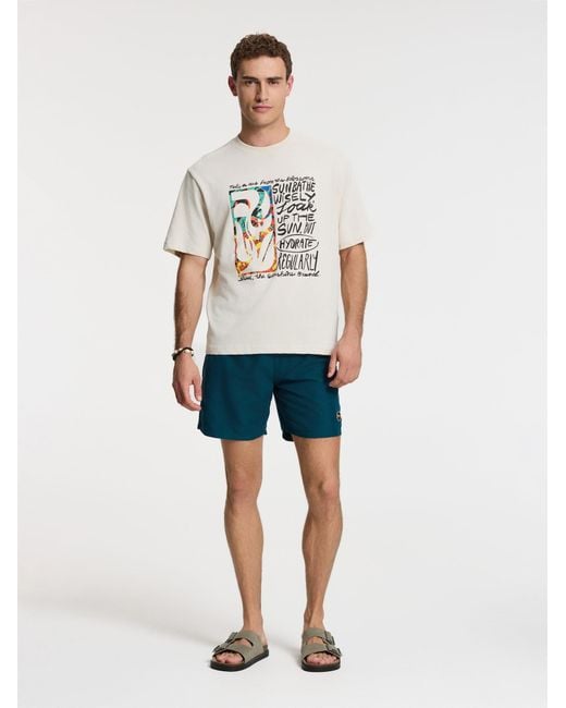 Shiwi T-Shirt Jay Flower Block in White für Herren