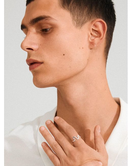 Pilgrim Ring Lulu in White für Herren
