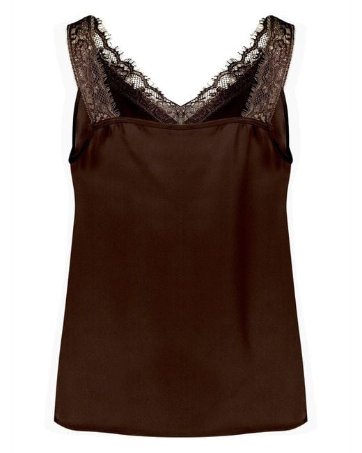 Zero Brown Basic-Top Mit V-Ausschnitt