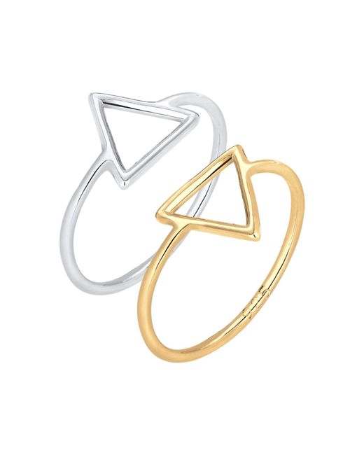Elli Jewelry Metallic Ring Set