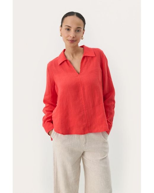 Part Two Red Bluse 'Natalee'