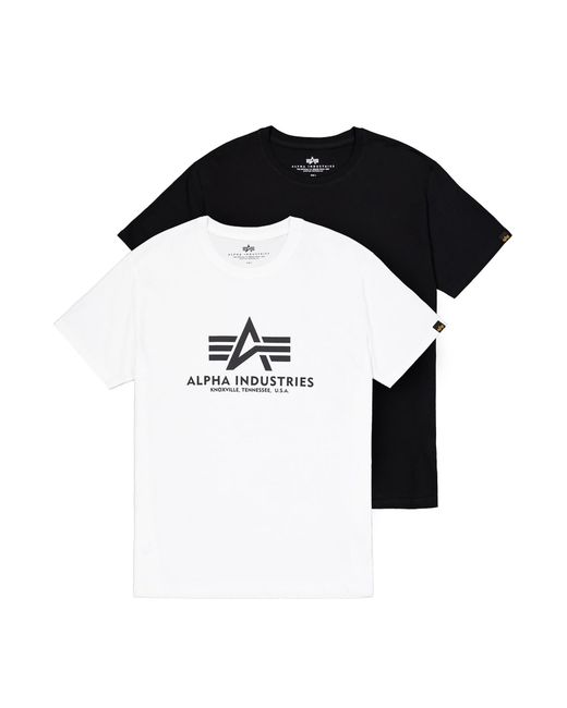 Alpha Industries Shirt Basic 2 Pack in Black für Herren