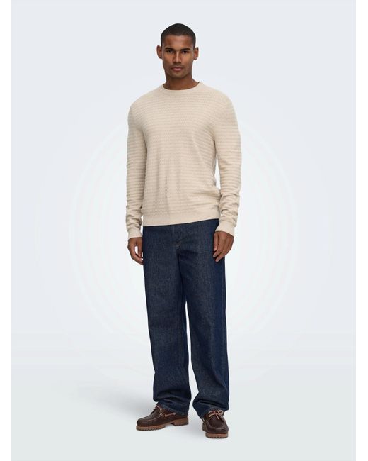Only & Sons Pullover Onsloui in Natural für Herren