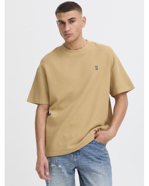 Solid Rundhalsshirt Sdraul in White für Herren
