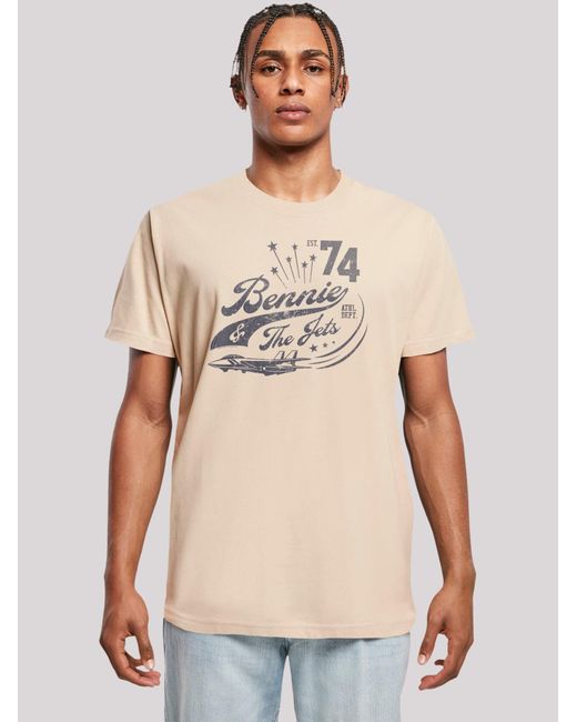F4NT4STIC T-Shirt Elton John Bennie And The Jets in Natural für Herren