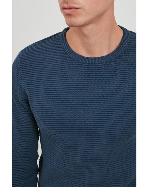Solid Strickpullover 'nicholas' in Blue für Herren