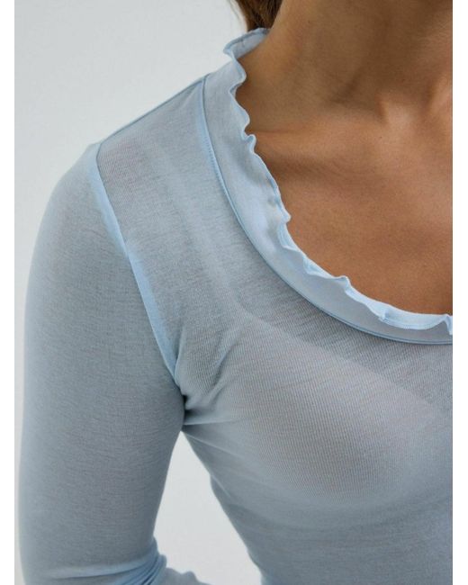 Seamless Basic Blue Top Cotton