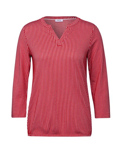Cecil Red Gestreiftes Strukturshirt