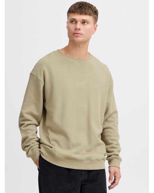 Solid Sweatshirt Moris in Natural für Herren