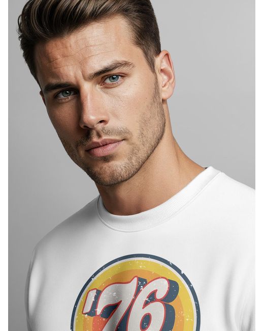 Neverless Sweatshirt Good Vibes 76 in White für Herren