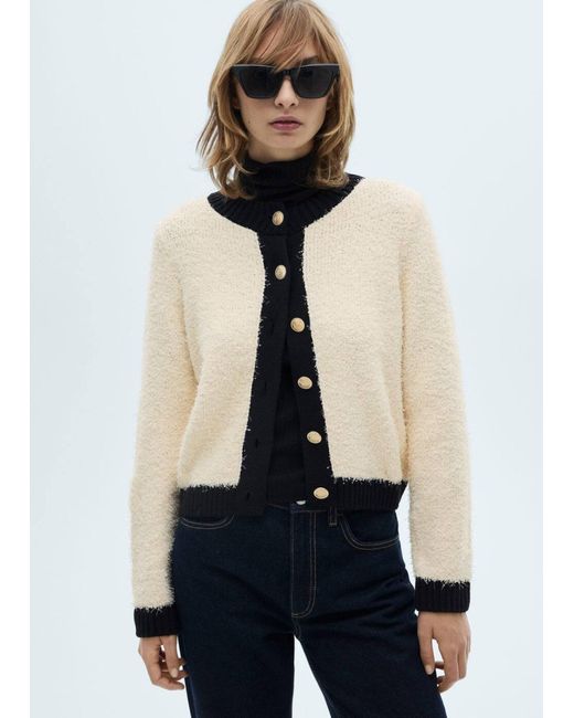 Mango Black Strickjacke 'Peludet'