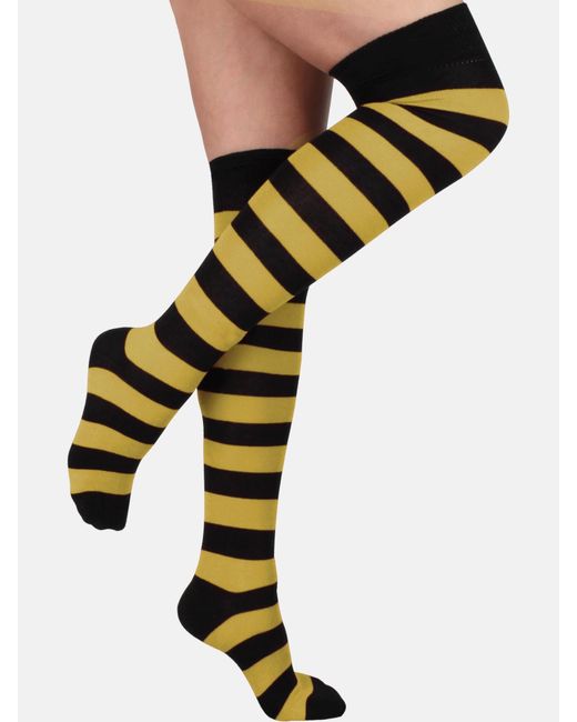 normani Yellow Overknee Strümpfe