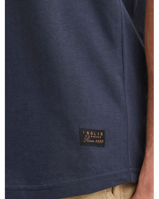 Solid Rundhalsshirt Sdjulisto in Blue für Herren