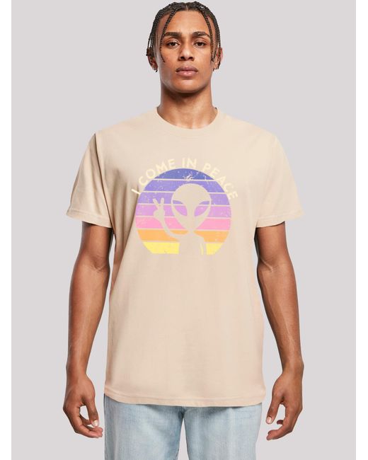 F4NT4STIC T-Shirt Alien Peace Sunset in Pink für Herren
