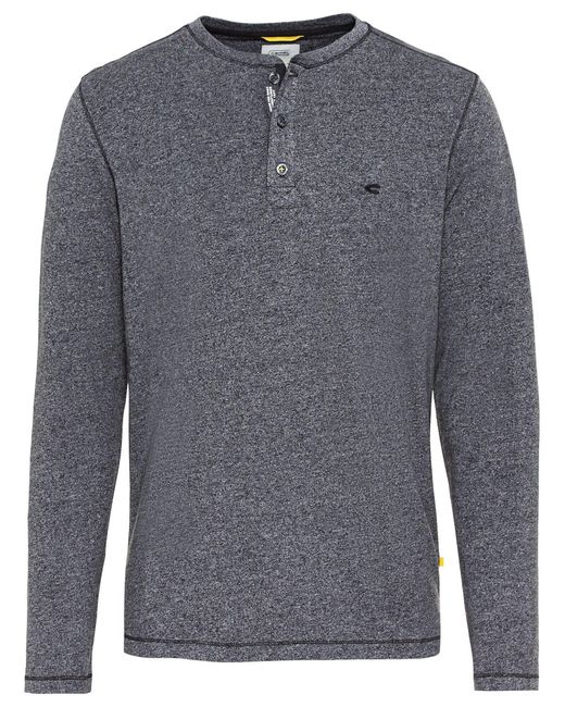 Camel Active Langarm Henleyshirt Aus Nachhaltigen Baumwollmix in Gray für Herren