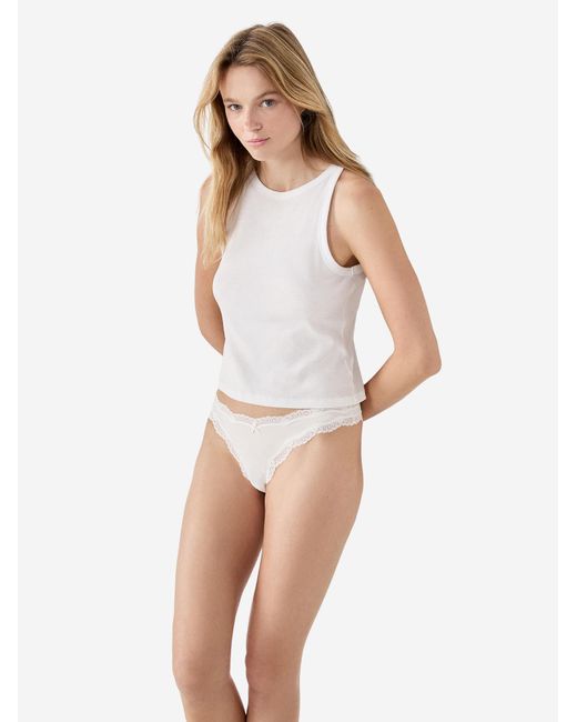 Etam White String Jim Micro