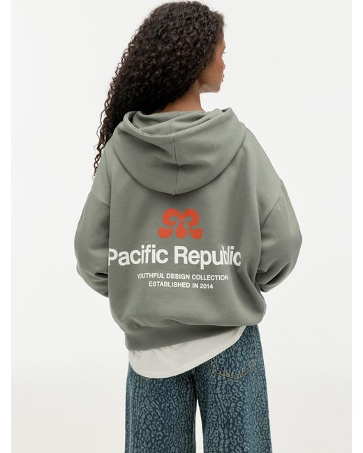 Pull&Bear Green Sweatshirt 'Pacific'