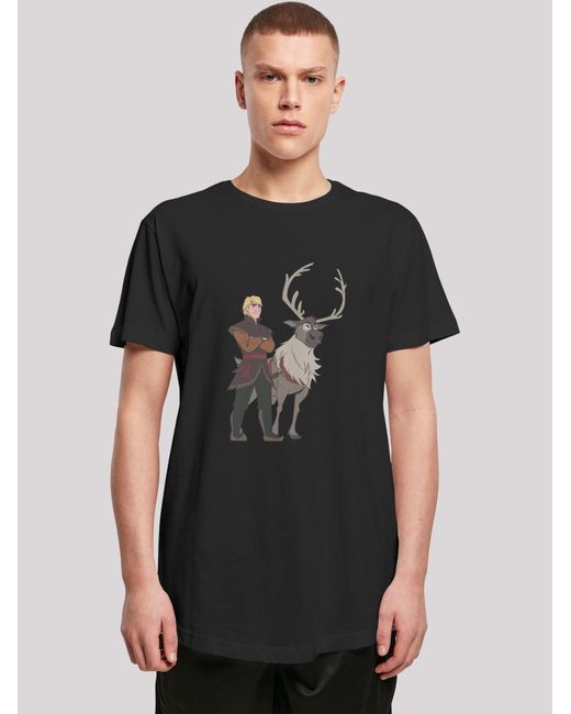 F4NT4STIC T-Shirt Disney Frozen 2 Sven And Kristoff in Black für Herren