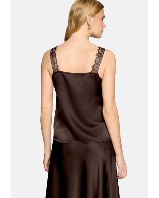 Zero Brown Basic-Top Mit V-Ausschnitt