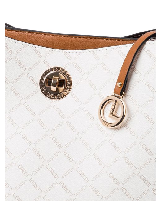L. CREDI White Handtasche Filiberta
