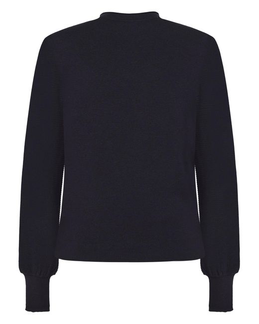 Zero Blue Pullover Mit Hohem Kragen