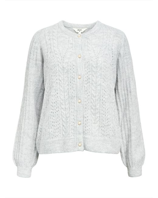Object White Strickjacke Objflora
