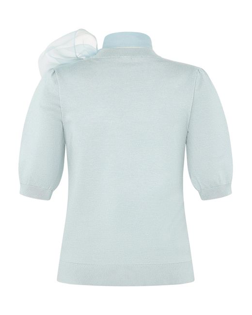 Zero Blue Pullover Mit Schleife