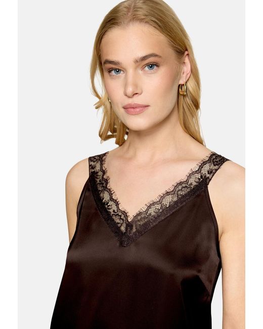 Zero Brown Basic-Top Mit V-Ausschnitt