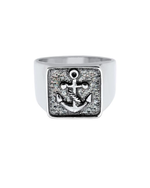 Kuzzoi Ring Anker, Siegelring in Metallic für Herren