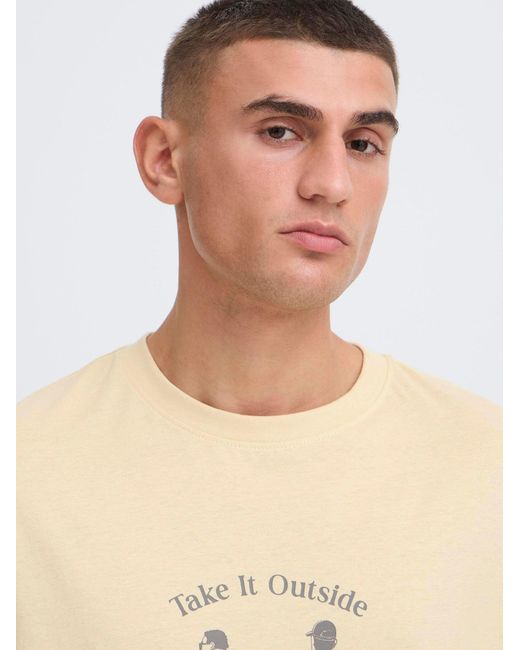 Solid Rundhalsshirt Sdtalon Mit Backprint in White für Herren