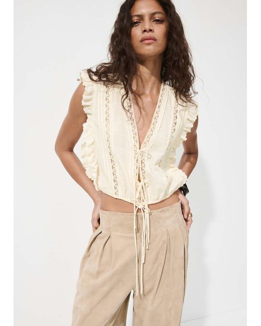 Mango White Bluse Lechuga