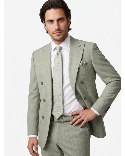 REAL GUYS Set Krawatte Mit Einstecktuch in White für Herren