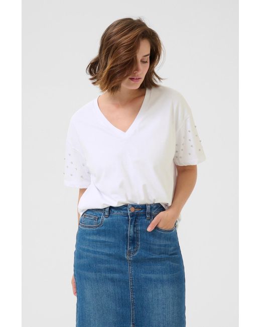 Kaffe White T-Shirt Kabarnya