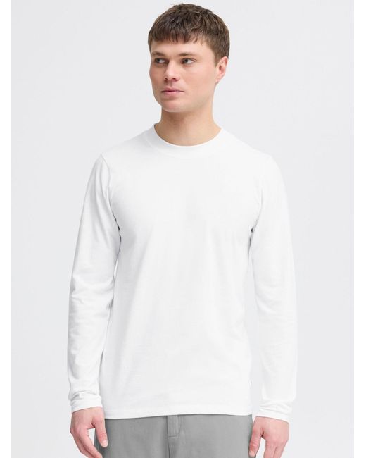 Solid Langarmshirt Sdodatten in White für Herren