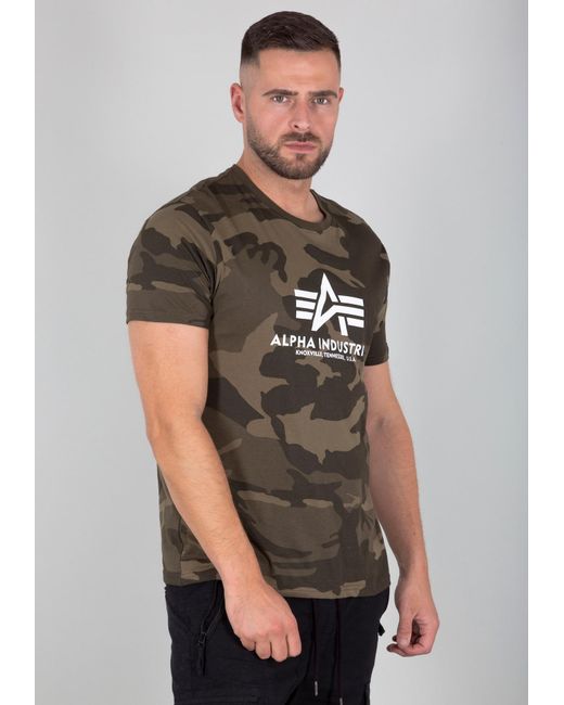 Alpha Industries Shirt Basic Logo in Green für Herren