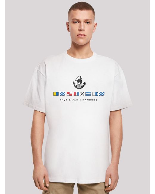 F4NT4STIC T-Shirt Seglerfahnen Knut & Jan Hamburg in White für Herren