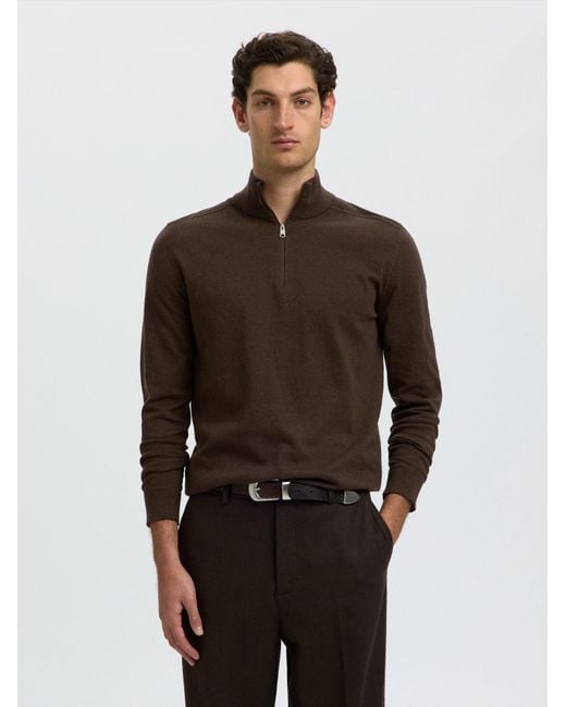 SELECTED Pullover Slhberg in Brown für Herren