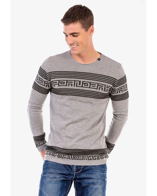 Cipo & Baxx Pullover in Gray für Herren