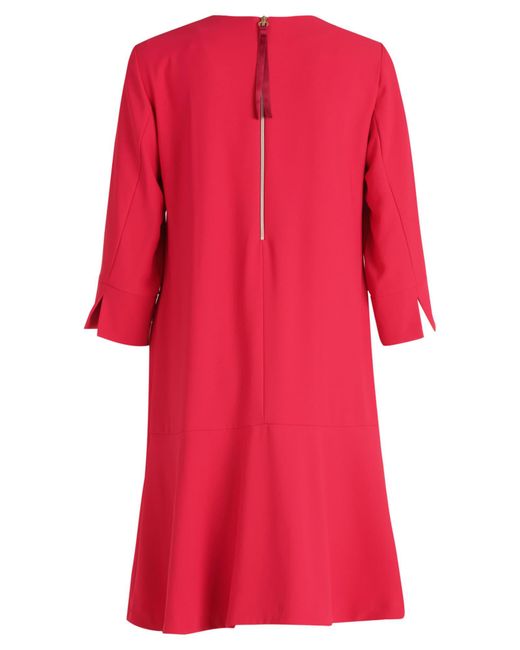 Cartoon Red Volantkleid Mit Taschen