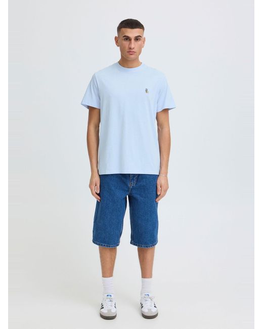 Solid Rundhalsshirt Sduwe in Blue für Herren