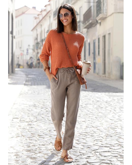 Lascana Orange Pullover
