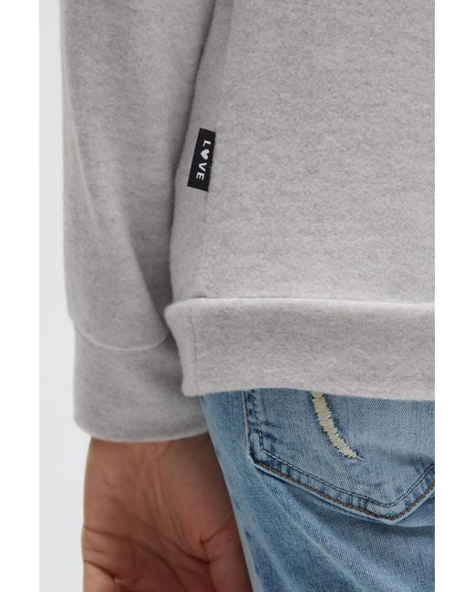 SOCCX Gray Hoodie Aus Flauschstrick