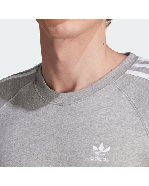 Adidas Originals Sweatshirt 'adicolor classics 3-stripes' in Gray für Herren
