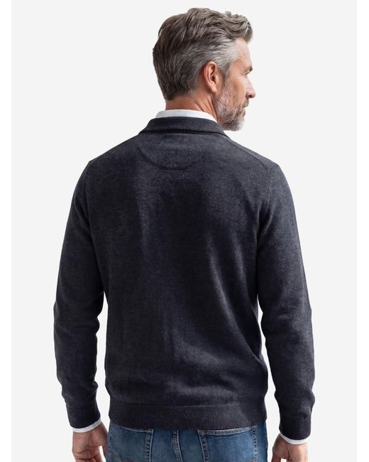 Redmond Strickjacke Basic in Blue für Herren