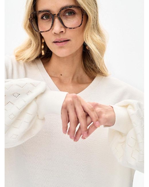Blue Shadow White Pullover