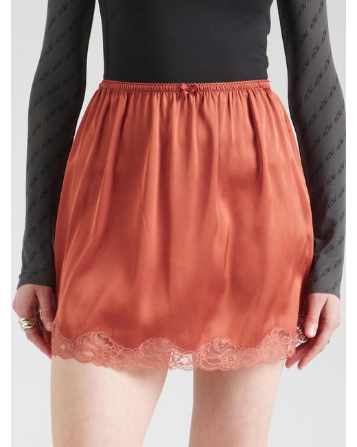 TOPSHOP Red – kurzer petticoat-rock aus satin