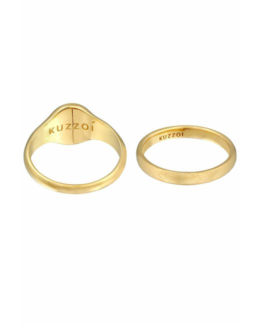 Kuzzoi Ring-Set in Metallic für Herren