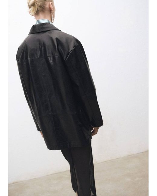Mango Black Lederjacke 'Simona'