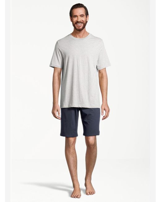 Schiesser Pyjama Kurz Night & Home in Blue für Herren